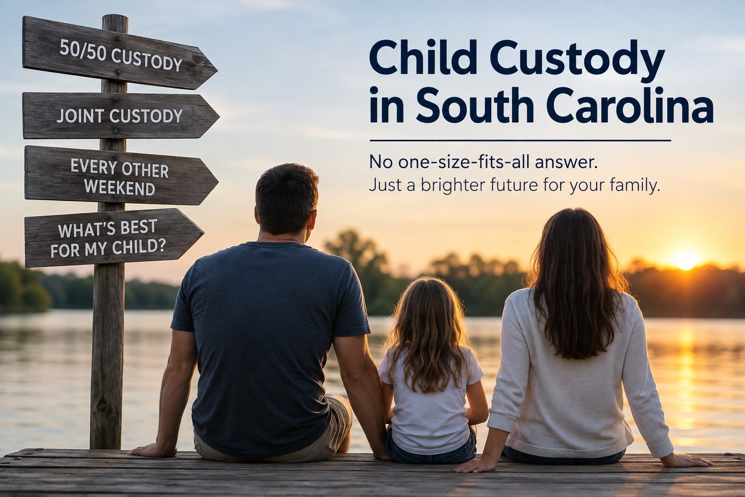 South Carolina family considering child custody options including 50/50 custody, joint custody and alternating-weekend parenting time.